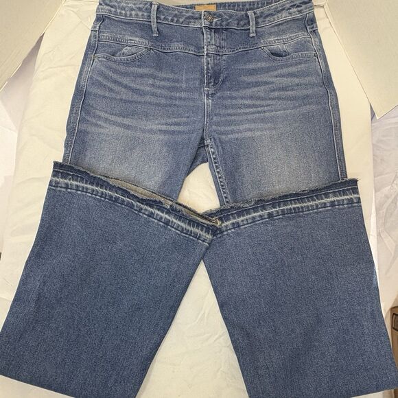 Driftwood Flare Leg Farrah Tonal Jeans Womens 32x33 Frayed Hem Boho Hippie EUC - Picture 9 of 9